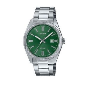 Casio MTP1302D-3AV Green Dial Silver Watch